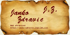 Janko Zdravić vizit kartica
